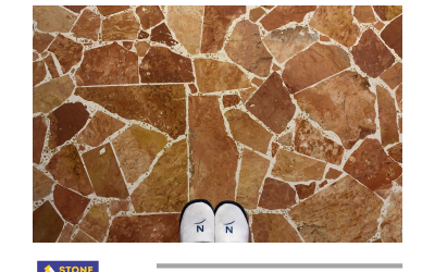 The Modern Caffe Interior Style with Bali Red Marble at Novotel Surabaya